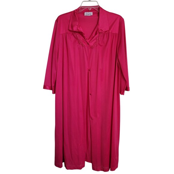 Vintage Vanity Fair Pink Nightgown Robe Pajama Set Size Medium - Stains - Picture 2 of 12